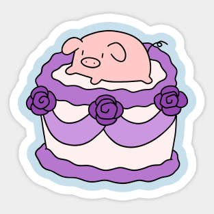 Birthday Cake Piggy Sticker